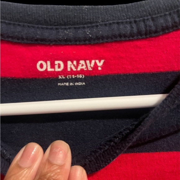 Old Navy Kids Long Sleeve Red and Black Tee - Picture 3 of 3